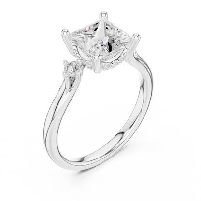 Princessa Halo Diamond Ring