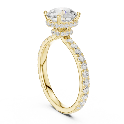 Hidden Row Diamond Ring