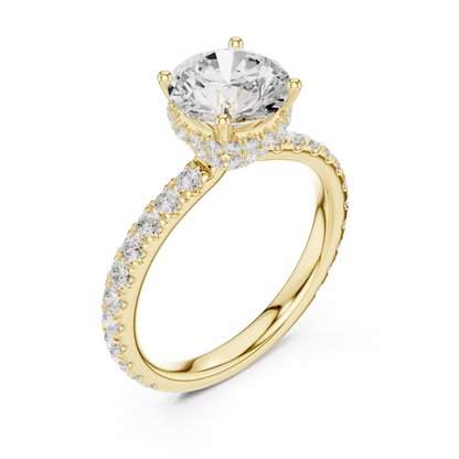 Hidden Row Diamond Ring