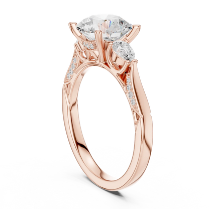 Pear Flank Diamond Ring