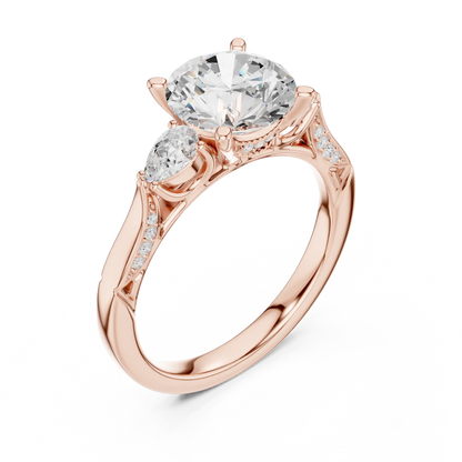 Pear Flank Diamond Ring