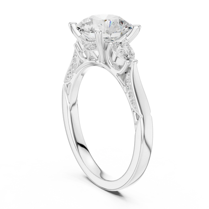 Pear Flank Diamond Ring