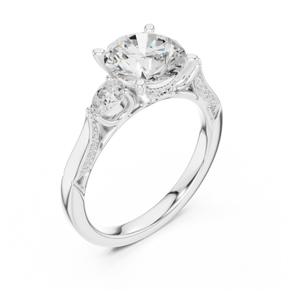 Pear Flank Diamond Ring