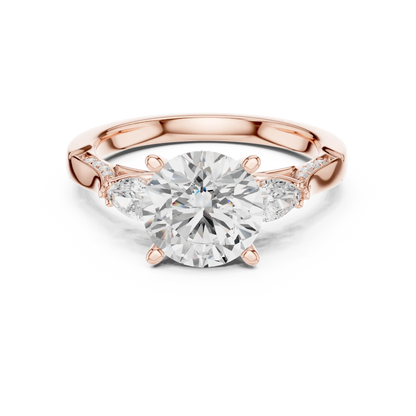 Pear Flank Diamond Ring