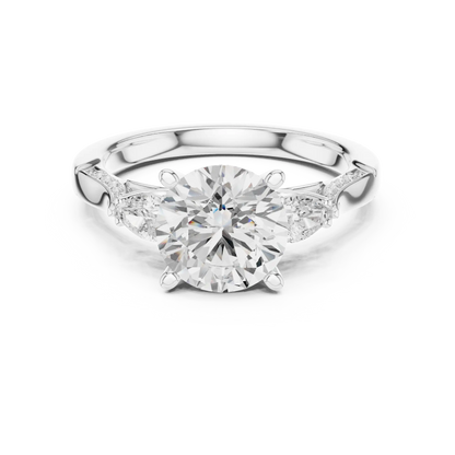 Pear Flank Diamond Ring