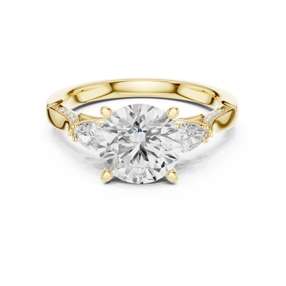 Pear Flank Diamond Ring