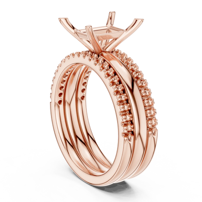 Triple Rail Diamond Ring