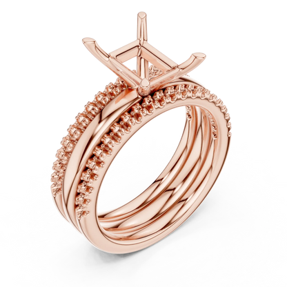 Triple Rail Diamond Ring