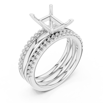Triple Rail Diamond Ring