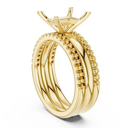 Triple Rail Diamond Ring