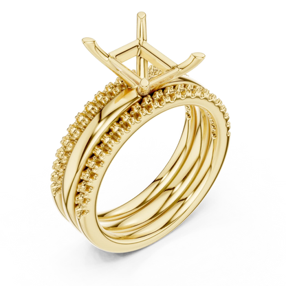 Triple Rail Diamond Ring