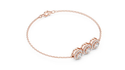 Trio Halo Diamond Bracelet