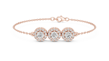 Trio Halo Diamond Bracelet