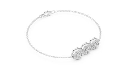 Trio Halo Diamond Bracelet