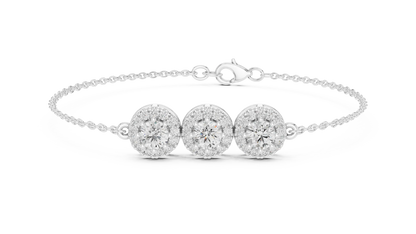 Trio Halo Diamond Bracelet