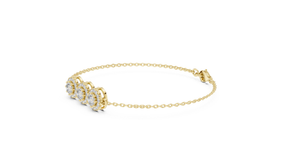 Trio Halo Diamond Bracelet