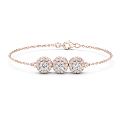 Trio Halo Diamond Bracelet