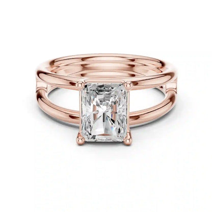 Double Rail Diamond Ring