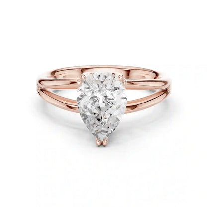 Split Path Solitaire Diamond Ring