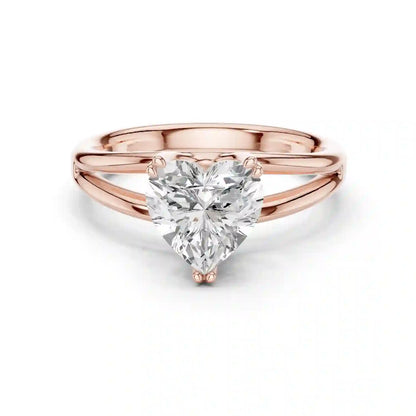 Split Heart Diamond Ring