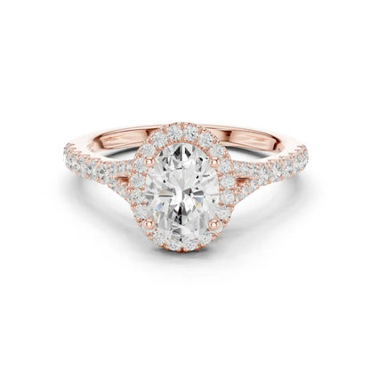Ovaline Halo Diamond Ring