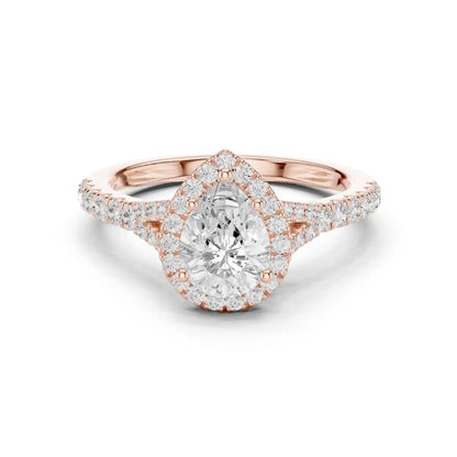 Teardrop Halo Ring