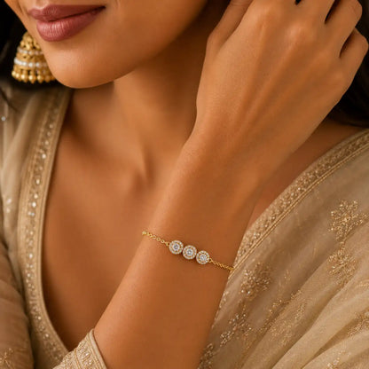 Trio Halo Diamond Bracelet