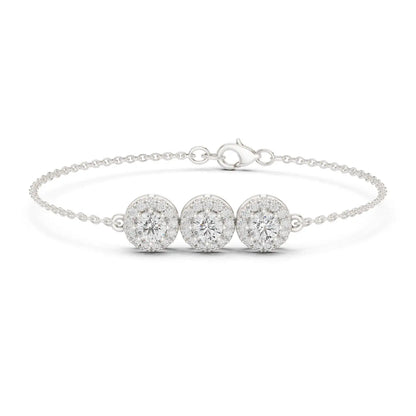 Trio Halo Diamond Bracelet