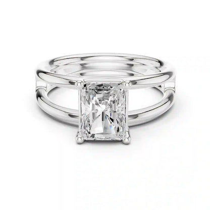 Double Rail Diamond Ring