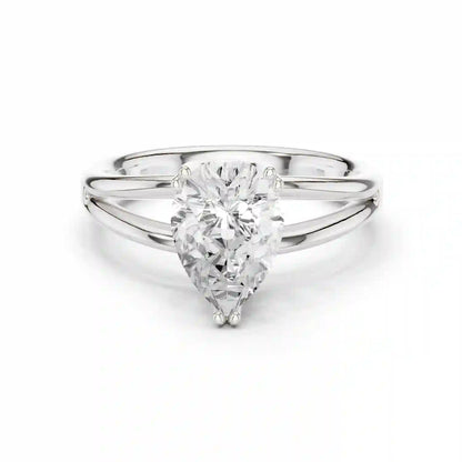 Split Path Solitaire Diamond Ring