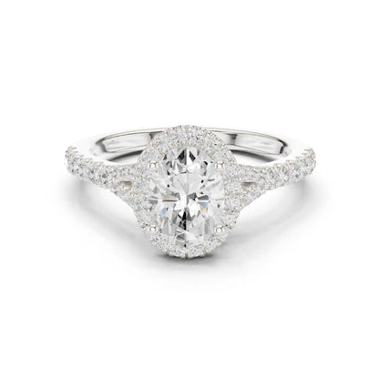 Ovaline Halo Diamond Ring