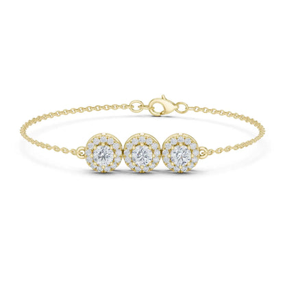 Trio Halo Diamond Bracelet