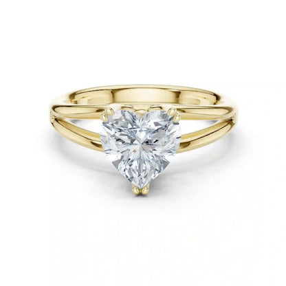 Split Heart Diamond Ring