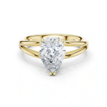 Split Path Solitaire Diamond Ring