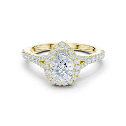 Teardrop Halo Ring