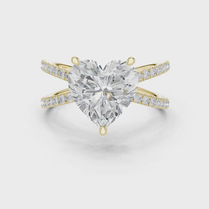 Open Heart Weave Diamond Ring