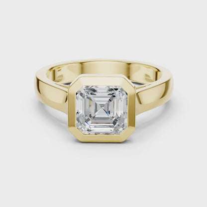 Bevel Edge Diamond Ring