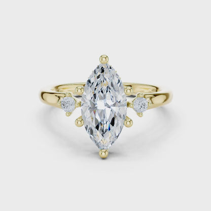 Beaded Point Diamond Ring