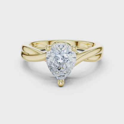 Ribbon Pear Diamond Ring