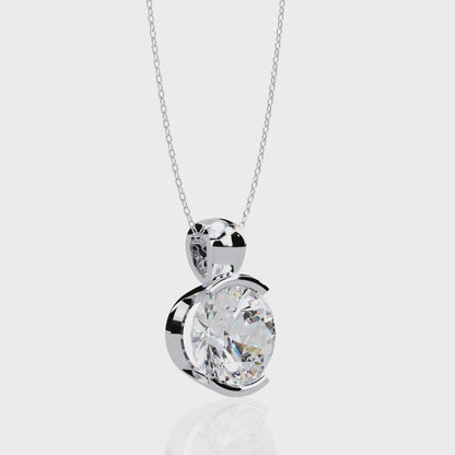 Half Bezel Diamond Pendant