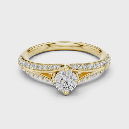 Crossing Rows Diamond Ring