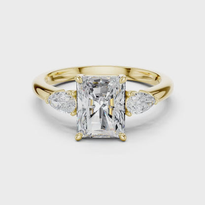 Flanked Radiance Diamond Ring
