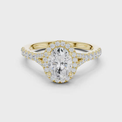 Ovaline Halo Diamond Ring